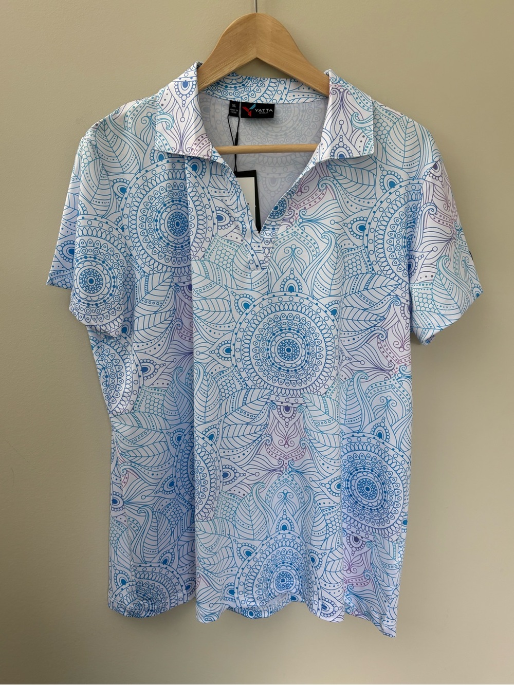 Yatta Golf Women’s Polo Short Sleeve Lady Lavender Print Size XL New with Tags